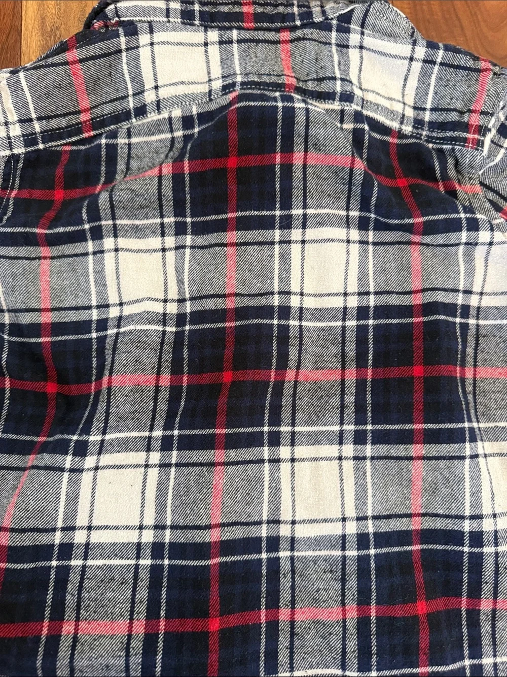 GAP Navy, White & Red Plaid Button-Down Shirt
